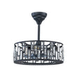 Load image into Gallery viewer, Farmhouse Black Round Crystal Lantern Light Ceiling Fan
