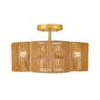Load image into Gallery viewer, Farmhouse Coastal Woven Rope Quatrefoil Scalloped Ceiling Light
