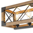 Load image into Gallery viewer, Farmhouse Rectangle Wood Cage Semi Flush Kitchen Island Light
