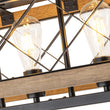 Load image into Gallery viewer, Farmhouse Rectangle Wood Cage Semi Flush Kitchen Island Light
