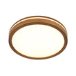 Load image into Gallery viewer, Farmhouse Walnut Dimmable LED Round Flush Mount Light

