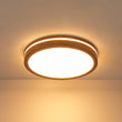 Load image into Gallery viewer, Farmhouse Walnut Dimmable LED Round Flush Mount Light
