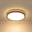 Load image into Gallery viewer, Farmhouse Walnut Dimmable LED Round Flush Mount Light
