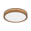 Load image into Gallery viewer, Farmhouse Walnut Dimmable LED Round Flush Mount Light
