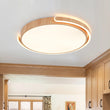 Load image into Gallery viewer, Farmhouse Wood Grain Dimmable LED Round Flush Mount
