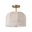 Load image into Gallery viewer, French Country Beige Linen Pleated Drum Cage Semi Flush
