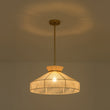 Load image into Gallery viewer, French Country Bleached String Round Woven Cage Pendant
