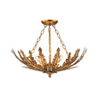 Load image into Gallery viewer, French Country Gilde Gold Metal Botanical Cage Ceiling Light

