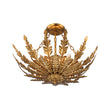 Load image into Gallery viewer, French Country Gilde Gold Metal Botanical Cage Ceiling Light
