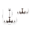 Load image into Gallery viewer, French Farmhouse Aged Bronze Candle Style Dual Mount Chandelier
