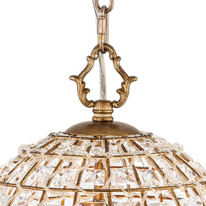 French Farmhouse Crystal Lantern Pendant Light