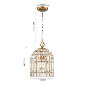 French Farmhouse Crystal Lantern Pendant Light