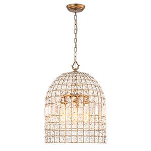 French Farmhouse Crystal Lantern Pendant Light