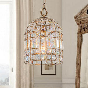 French Farmhouse Crystal Lantern Pendant Light