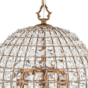 French Farmhouse Crystal Lantern Pendant Light