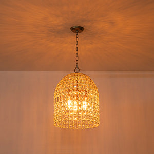 French Farmhouse Crystal Lantern Pendant Light