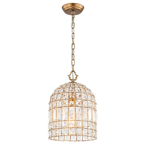 French Farmhouse Crystal Lantern Pendant Light