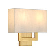 Load image into Gallery viewer, Vintage 2-Light Fabric Square Brass Wall Lamp
