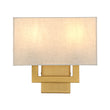 Load image into Gallery viewer, Vintage 2-Light Fabric Square Brass Wall Lamp
