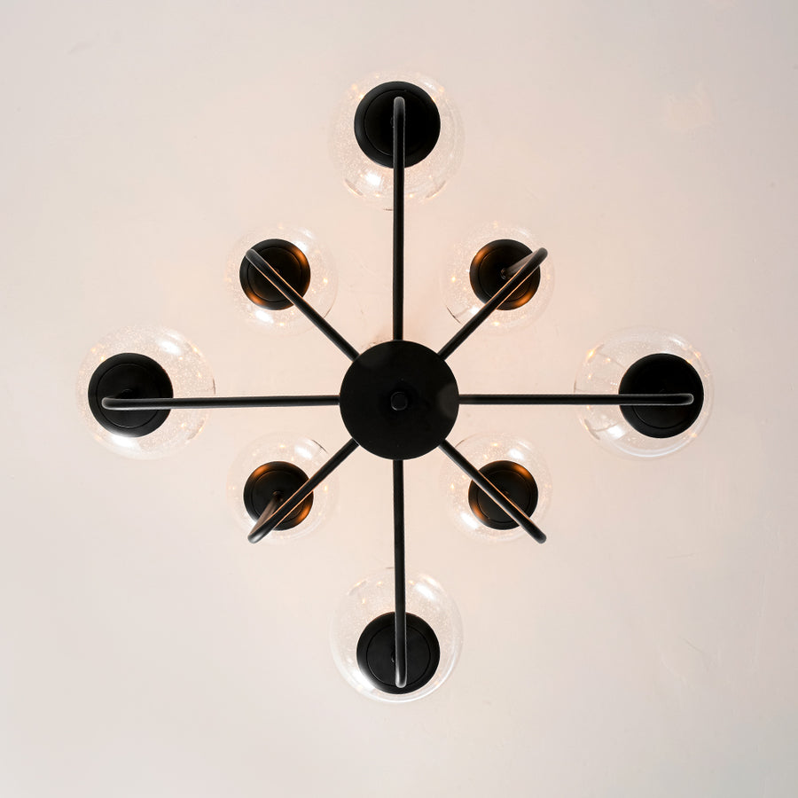 Funky Clear Seeded Glass Globe Tired Bubble Chandelier