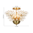 Load image into Gallery viewer, Glam 4-Light Brass Faceted Crystal Sunburst Flush Mount
