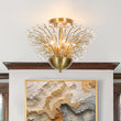 Load image into Gallery viewer, Glam 4-Light Brass Faceted Crystal Sunburst Flush Mount
