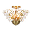 Load image into Gallery viewer, Glam 4-Light Brass Faceted Crystal Sunburst Flush Mount
