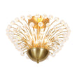 Load image into Gallery viewer, Glam 4-Light Brass Faceted Crystal Sunburst Flush Mount
