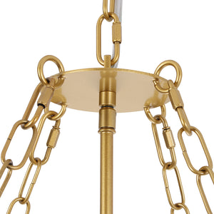 Glam Vintage Glass Flower Vine Gold Wide Basin Chandelier