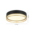 Load image into Gallery viewer, Gold Ring Accent Black Round Dimmable LED Ceiling Light

