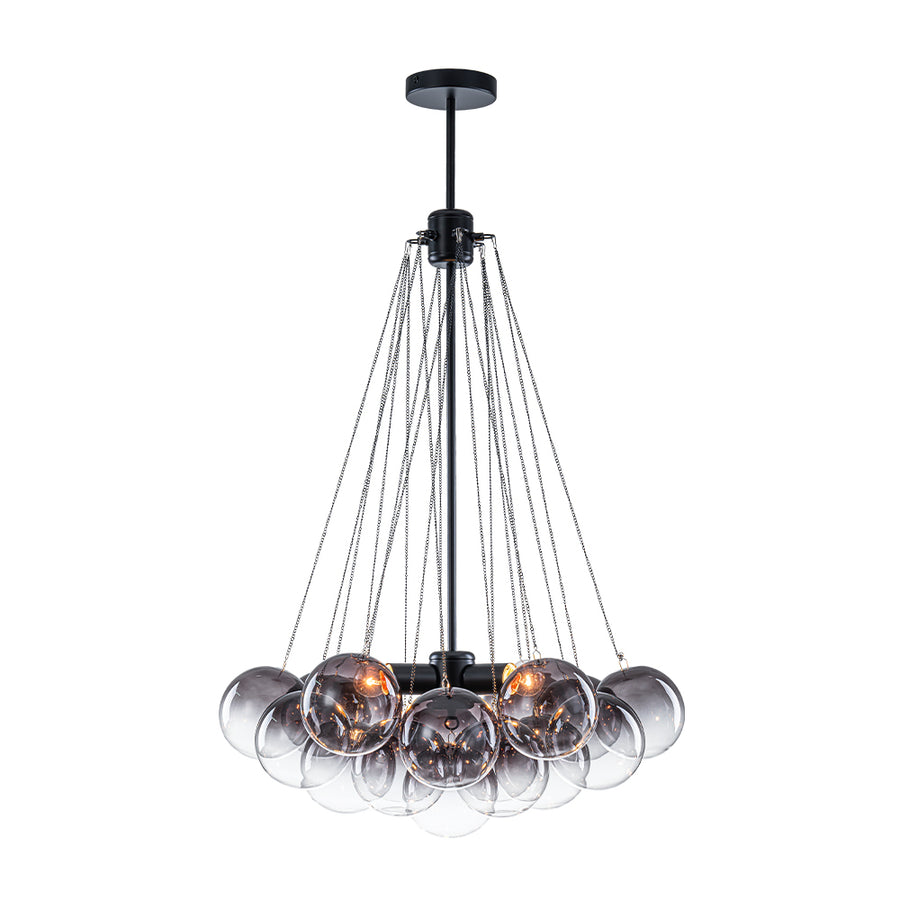 Cluster Colored Tinted Glass Globe Bubble Chandelier