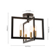 Load image into Gallery viewer, Industrial 4-Light Iron Square Lantern Semi Flush Mount
