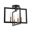 Load image into Gallery viewer, Industrial 4-Light Iron Square Lantern Semi Flush Mount
