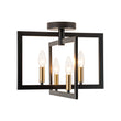 Load image into Gallery viewer, Industrial 4-Light Iron Square Lantern Semi Flush Mount
