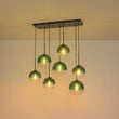 Load image into Gallery viewer, Lake House Green Glass Globe Bubble Linear Island Pendant
