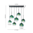 Load image into Gallery viewer, Lake House Green Glass Globe Bubble Linear Island Pendant
