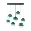 Load image into Gallery viewer, Lake House Green Glass Globe Bubble Linear Island Pendant
