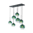 Load image into Gallery viewer, Lake House Green Glass Globe Bubble Linear Island Pendant

