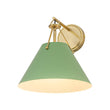 Load image into Gallery viewer, Mid-Century 1-Light Brass Green Cone Wall Sconce
