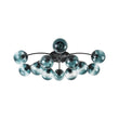 Load image into Gallery viewer, Mid-Century 12-Light Sputnik Blue Glass Globe Ceiling Light
