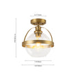 Load image into Gallery viewer, Mid-Century Brass Single Clear Glass Globe Ceiling Light
