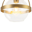 Load image into Gallery viewer, Mid-Century Brass Single Clear Glass Globe Ceiling Light
