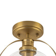 Load image into Gallery viewer, Mid-Century Brass Single Clear Glass Globe Ceiling Light
