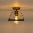 Load image into Gallery viewer, Mid-Century Brass Single Clear Glass Globe Ceiling Light
