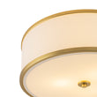 Load image into Gallery viewer, 20" Mid-Century Brass White Fabric Round Drum Ceiling Light
