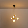 Load image into Gallery viewer, Mid-Century Tiered Frosted Glass Globe Sputnik Entry Chandelier

