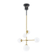 Load image into Gallery viewer, Mid-Century Tiered Frosted Glass Globe Sputnik Entry Chandelier

