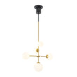 Load image into Gallery viewer, Mid-Century Tiered Frosted Glass Globe Sputnik Entry Chandelier
