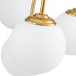 Load image into Gallery viewer, Mid-Century White Glass Globe Brass Tiered Sputnik Chandelier
