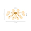 Load image into Gallery viewer, Mid-Century 11-Light Opal Glass Globe Sunburst Semi Flush
